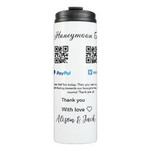 Flitterwochenfonds venomo paypal donation Q R paar Thermosbecher