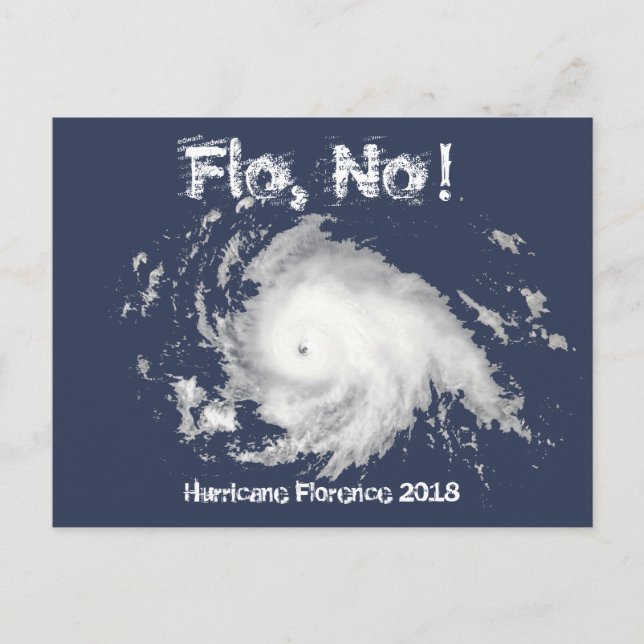 Flo, nein! Hurrikan Florenz 2018 Postkarte (Vorderseite)