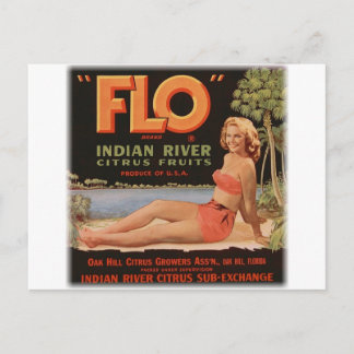 Flo Orange Vintag Postkarte