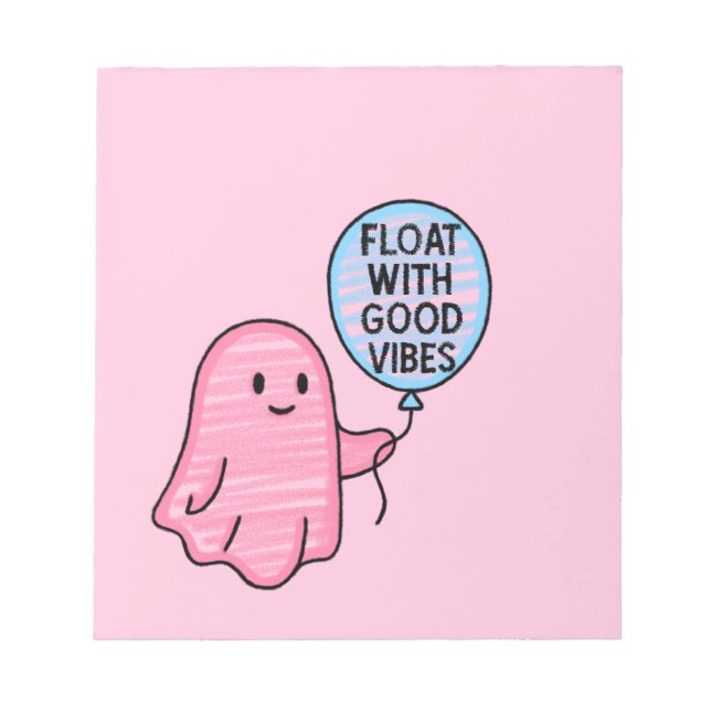Float mit guten Vibes niedliches Bootdesign Notizblock (Vorderseite)