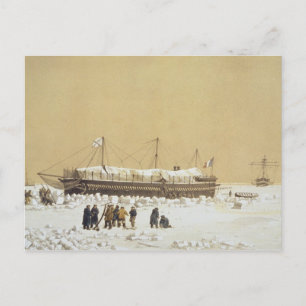 Floatbatterie La Tonnante im Eis vor Kil Postkarte