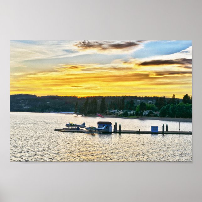 Floatflugzeuge auf dem Coeur d'Alene-See in Idaho Poster (Vorne)