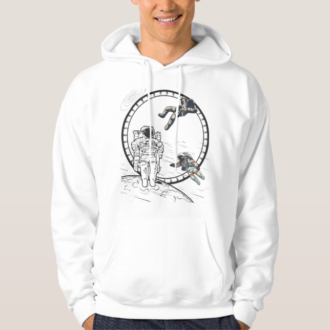 Floating Astronauten in Space- Kosmisches Abenteue Hoodie (Vorderseite)