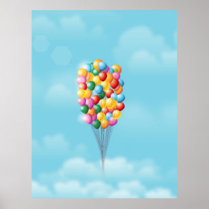 Floating Balloons auf und ab. Poster