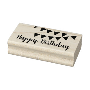 Floating Banner mit Happy Birthday Art Briefmarke Gummistempel