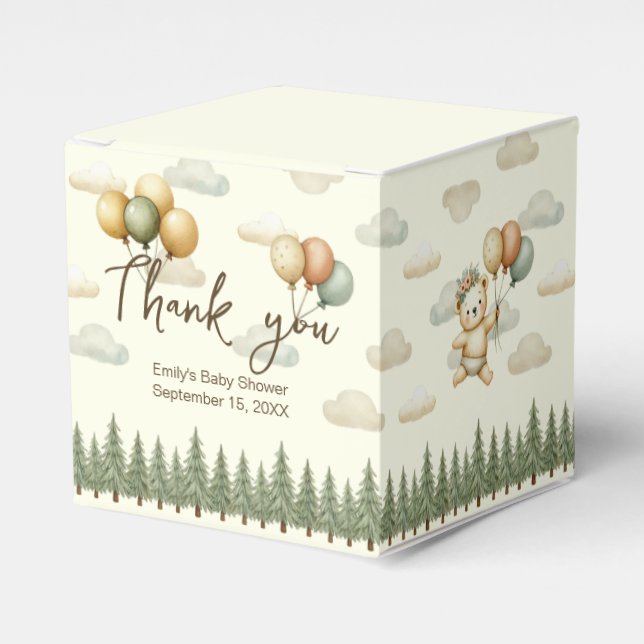 Floating Bear Adventures Babydusche Danke Geschenkschachtel (Vorderseite)