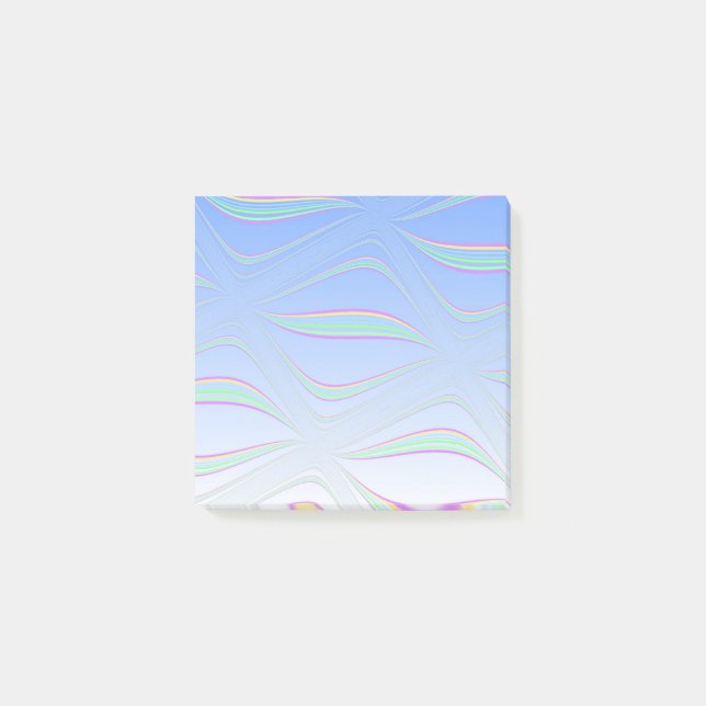 Floating Blue Wavy Design Post-it Klebezettel (Vorderseite)