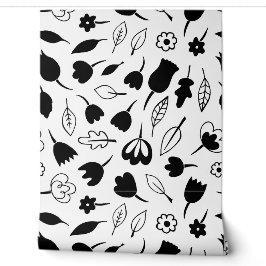 Floating-Blume Monochrome-Muster Tapete