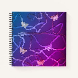 Floating Butterflies Spiral Notebook (Purple) Notizbuch