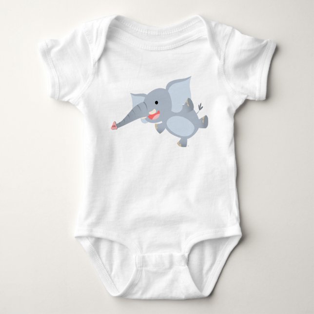 Floating-Cartoon Elephant Baby Apparel Baby Strampler (Vorderseite)