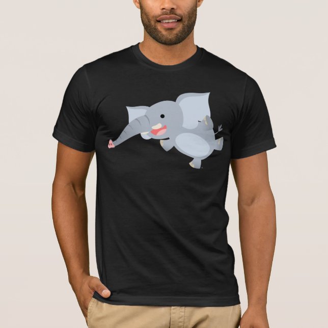 Floating-Cartoon Elephant-T - Shirt (Vorderseite)