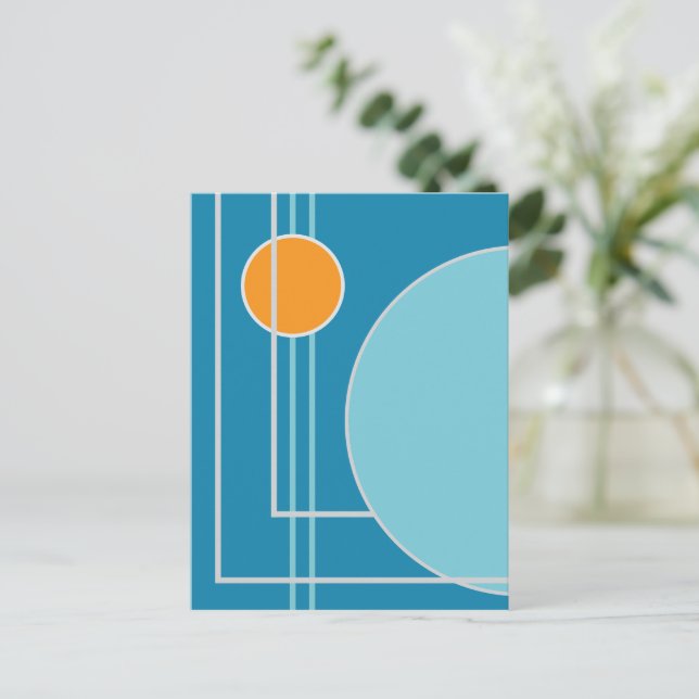 Floating Circles 11 Abstrakte Design Postkarte (Stehend Vorderseite)