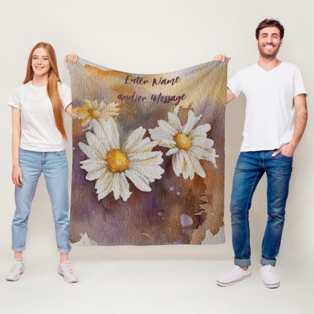 Floating Daisy Aquarell Weihnachten Fleecedecke (Beispiel)