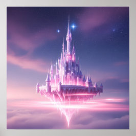 Floating Dream Castle Above the Clouds Poster