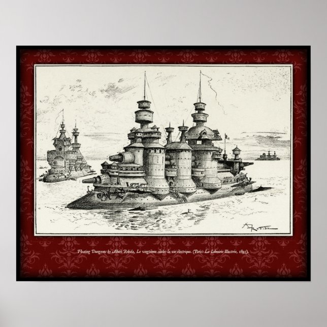 Floating Dungeons Poster - Albert Robida, 1893 (Vorne)