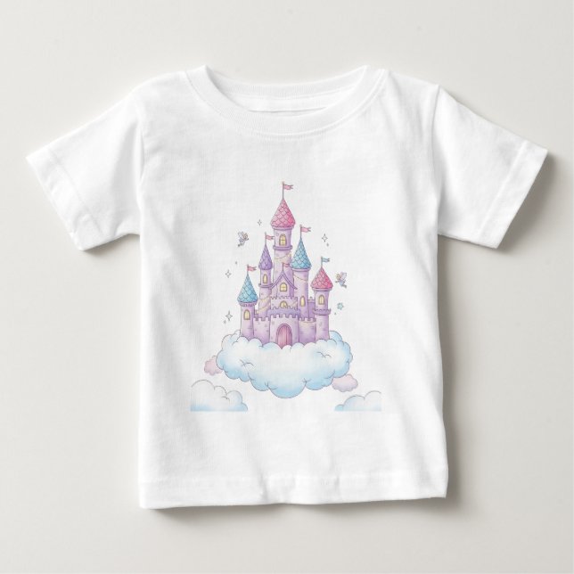 Floating Fairy Castle - Whimsical Kids's Fantasy Baby T-shirt (Vorderseite)