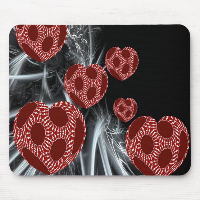 Floating Fantasy Fraktal Art Hearts Mousepad (Vorne)