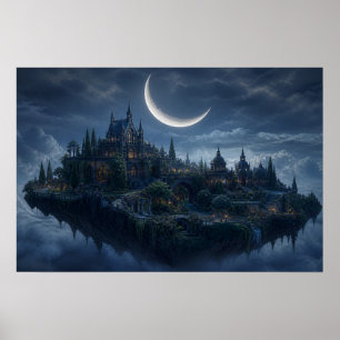 Floating Gothic Citadel Poster Soothing Savage