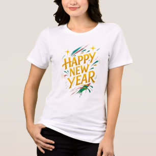 Floating Graffiti Elegance - New Year in Gold, Neo Tri-Blend Shirt