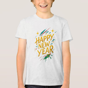 Floating Graffiti Elegance - New Year in Gold, Neo Tri-Blend Shirt