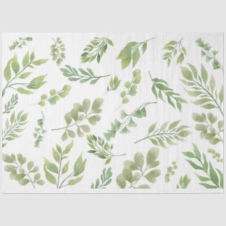 Floating Green Botanical Tissue Paper Seidenpapier