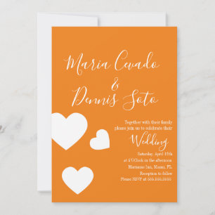 Floating Heart Lettering Script Wedding Bold Farbe Einladung