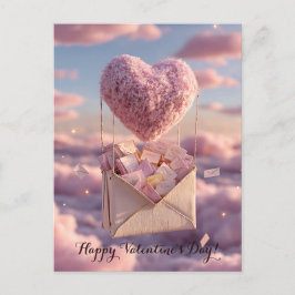 Floating Heart of Love Letters Design Postcard Postkarte