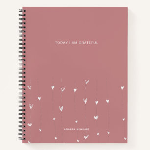 Floating Hearts Grateful Quote Notebook Notizbuch