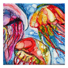 Floating Jellies Poster