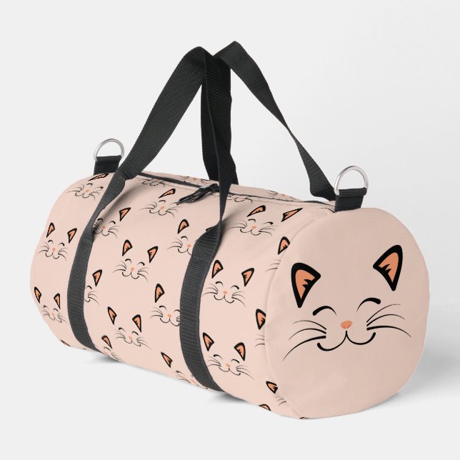 Floating Kitten Cat Face Pattern  Duffle Bag (Linke Seite)
