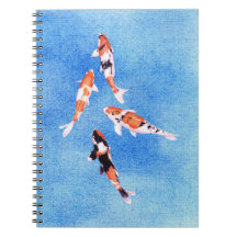 Floating Koi Blue Notebook