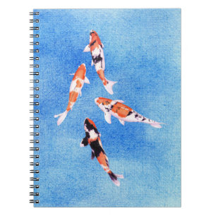Floating Koi Blue Notebook Notizblock