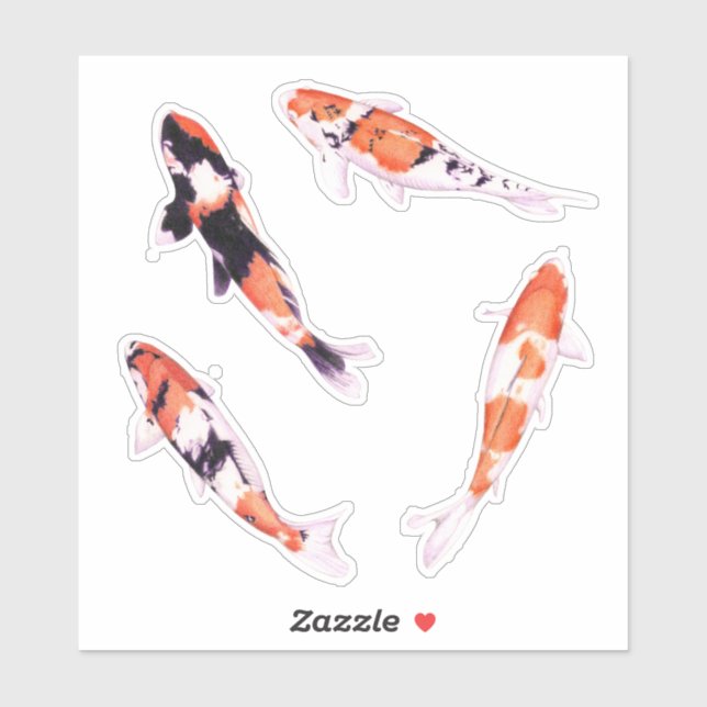 Floating Koi Custom-Cut Stickers Aufkleber (Blatt)