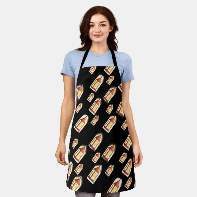 Floating Lantern Glow Apron-Cozy Aesthetic Design Schürze (Getragen)