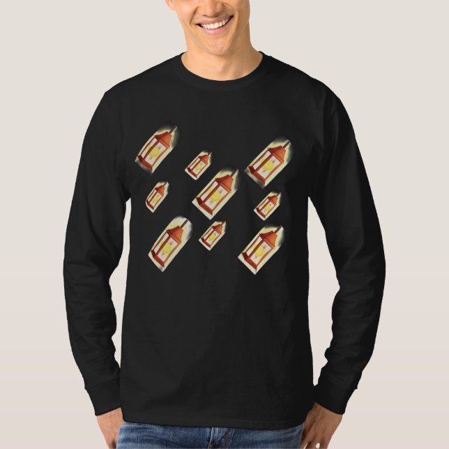 Floating Lantern Glow Pattern Cozy AestheticDesign T-Shirt (Vorderseite)