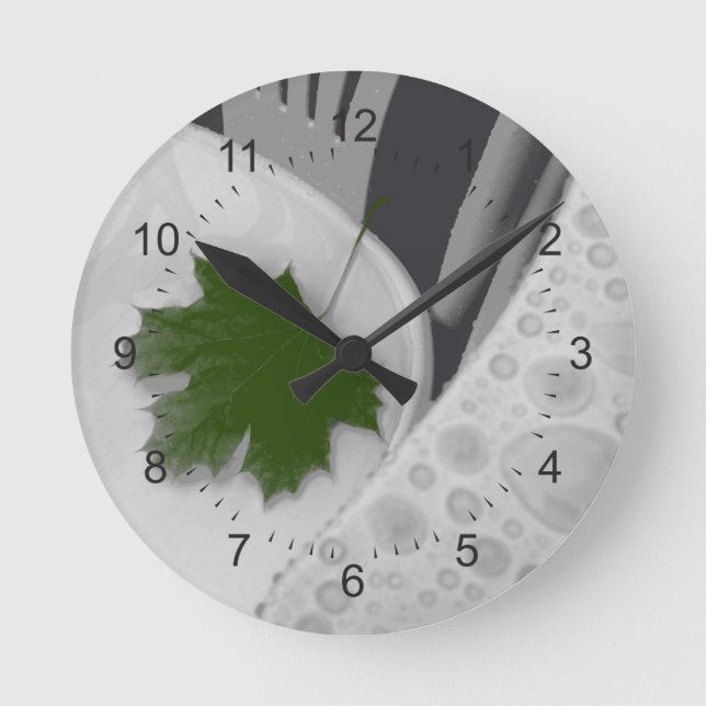 floating leaf runde wanduhr (Vorderseite)