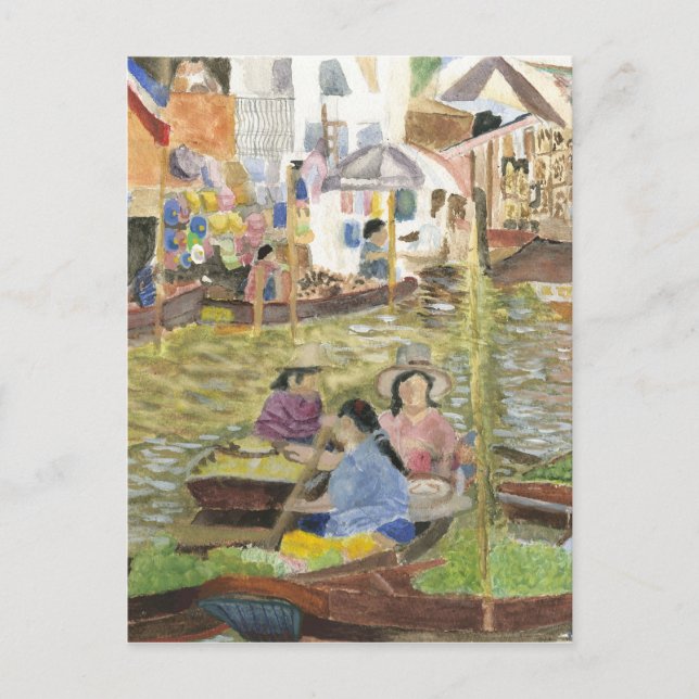 Floating Market Bangkok Postkarte (Vorderseite)