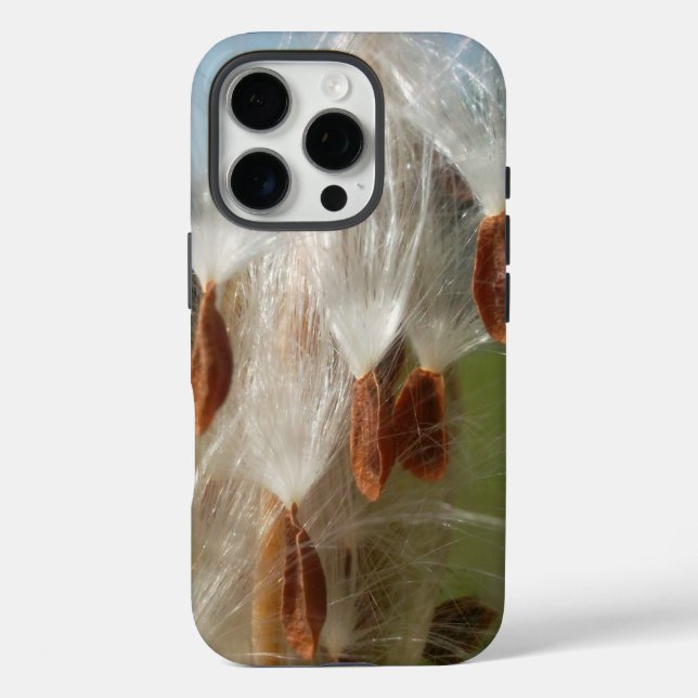 Floating Milkweed Seeds Art Print/Graphic iPhone 16 Pro Hülle (Rückseite)