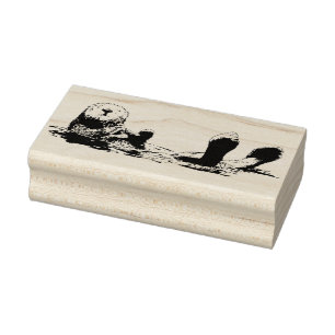 Floating Otter Neu montierte Kautschuk-Briefmarke Gummistempel