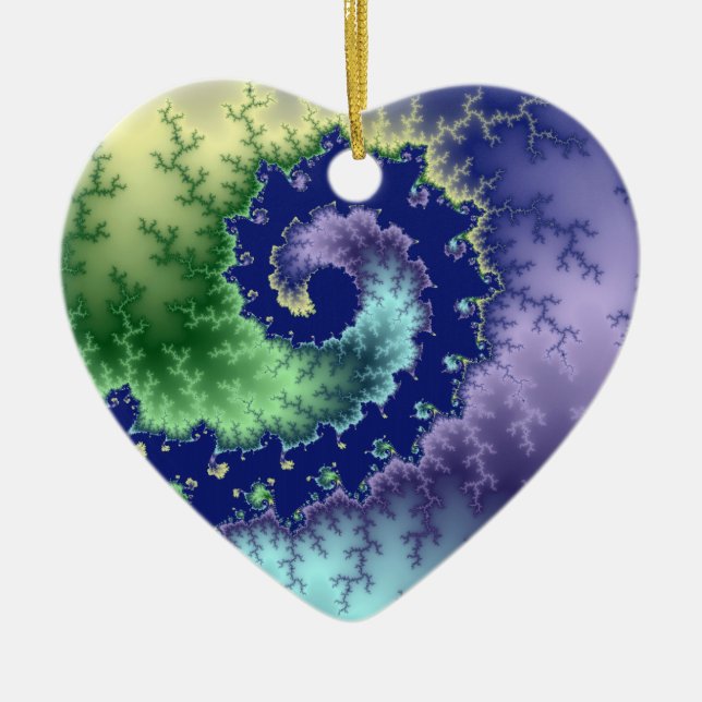 Floating Out Weihnachts-Fraktal Keramikornament (Vorne)