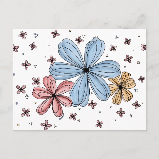 Floating-Petals - Vollfarben-Postkarte Postkarte (Vorderseite)