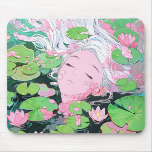 Floating Serenity Water Nymph Anime Girl Mousepad