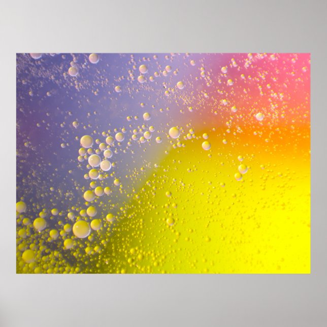 Floating Soda Bubbles Farbiger Hintergrund Abstrak Poster (Vorne)