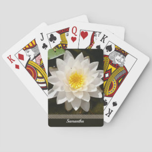 Floating White Wasserlilie Lotus Spielkarten