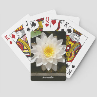 Floating White Wasserlilie Lotus Spielkarten