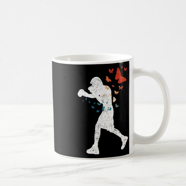 Floating wie Butterfly Sting Bee Boxer Liebe Boxin Kaffeetasse (Rechts)