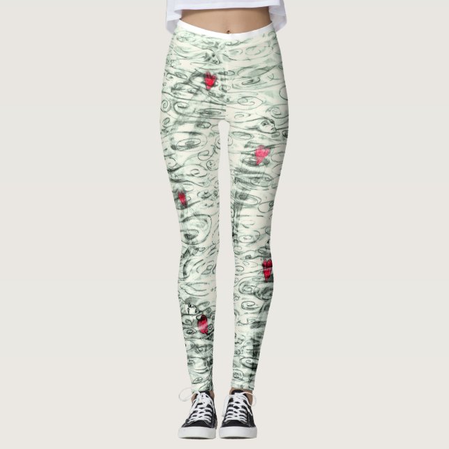 Floatingheart Leggings entworfen vom Künstler (Vorderseite)