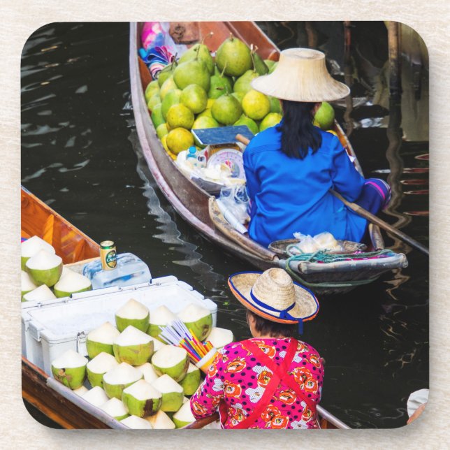 Floatmarkt in Bangkok Getränkeuntersetzer (Vorderseite)