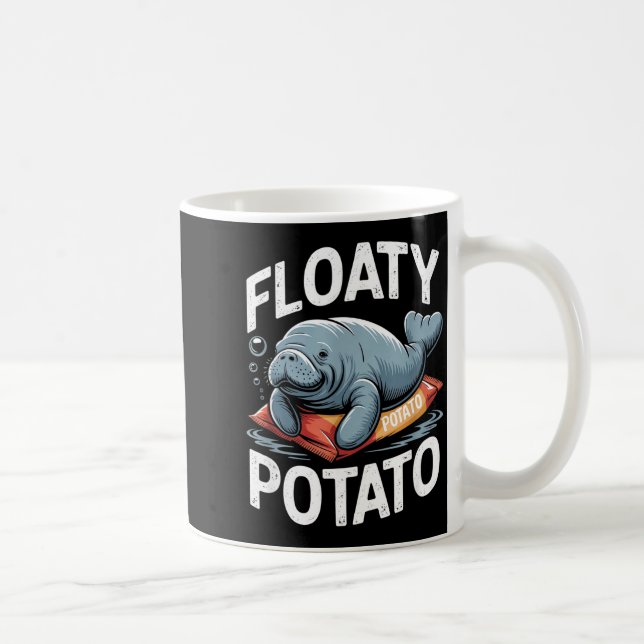 Floaty Tatoes Manatee Funny Sea Cow Ocean Animal L Kaffeetasse (Rechts)