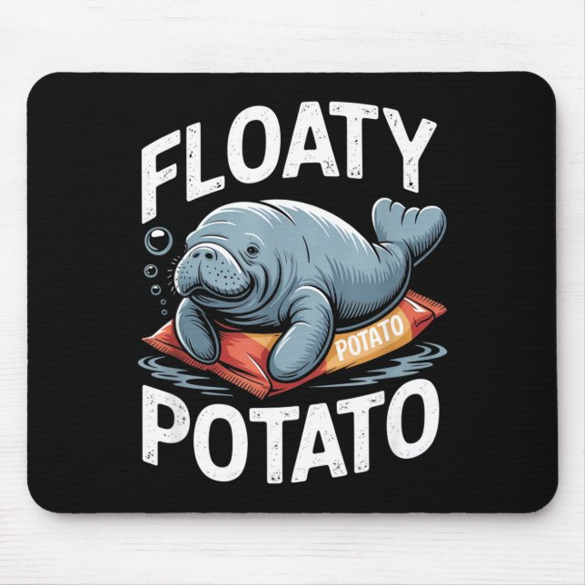 Floaty Tatoes Manatee Funny Sea Cow Ocean Animal L Mousepad (Vorne)